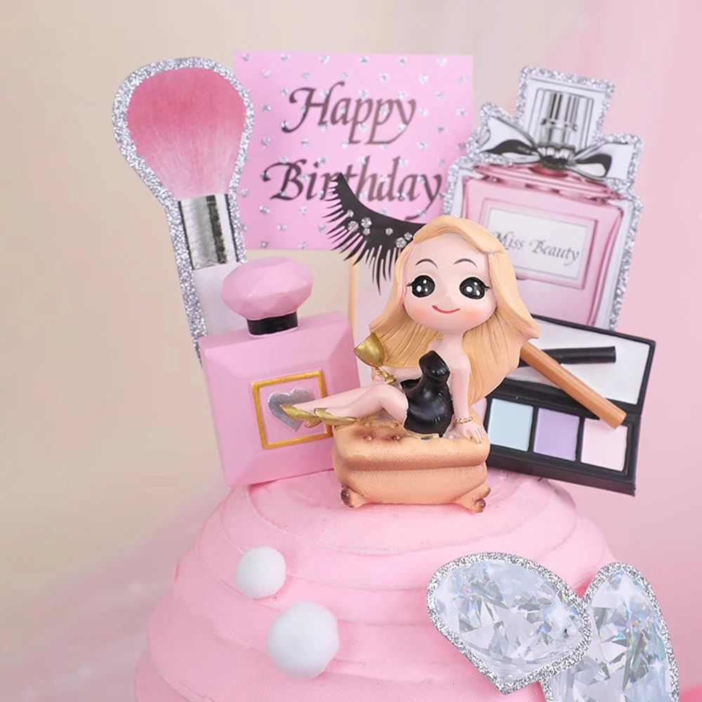 Morofme Make-up Kuchenaufsatz Set - 4-teilig Aus Harz Für Beauty Party