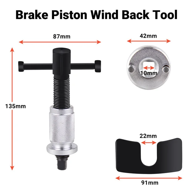thumbnail image 2 of Rear Brake Kit With Calipers 22-Piece Brake Caliper Wind Back Tool Kit - For Rear Disc Brake Pad Replacement Brake Tool Set 2 of 12