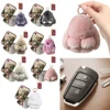 Bunny Plush Keychain Christmas Bunny Keychain with Tin Box Handmade Soft Bunny PomPom Keychain Christmas Gifts for Girls Women 1