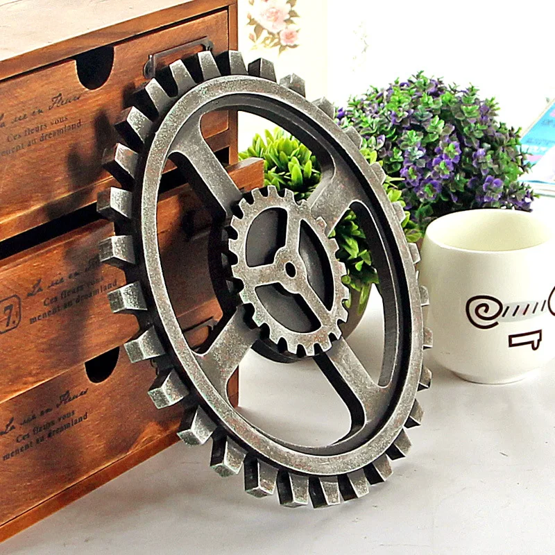Wooden Gear Wall Decor Vintage Wheel Hanging Ornament Home Bar 色々な