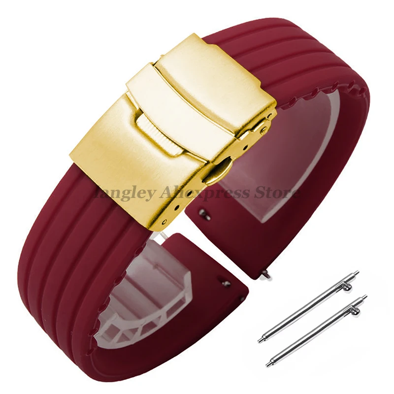 thumbnail image 1 of Correa de reloj de silicona de liberación rápida de 18 mm, 20 mm, 22 mm y 24 mm para Huawei Watch Gt2/3/4 de 46 mm para Fossil y Seiko, correas deportivas de goma, 1 of 5