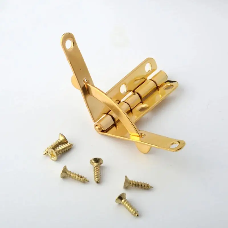 2PCS/Lot Spring Hinge 90 Degree Angle Support Hinge Small Box Hinges for Jewelry Case Wooden Lid Door Close