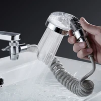 Faucet External Shower Head Set Bathroom Kitchen Basin Tap Adapter Spray Drains Strainer Hose Sink Washing Hair Shower 1
