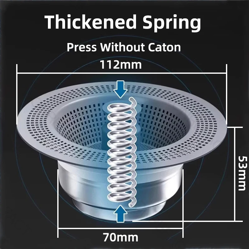 Bathroom Stainless Steel Sink Drainage Filter Pop-up Leak-proof Plug Embedded Filter Detachable Basket Sink Food Catcher sink filter sink strainer hair drain catcher kitchen sink strainer washbasin plug washbasin leak plug