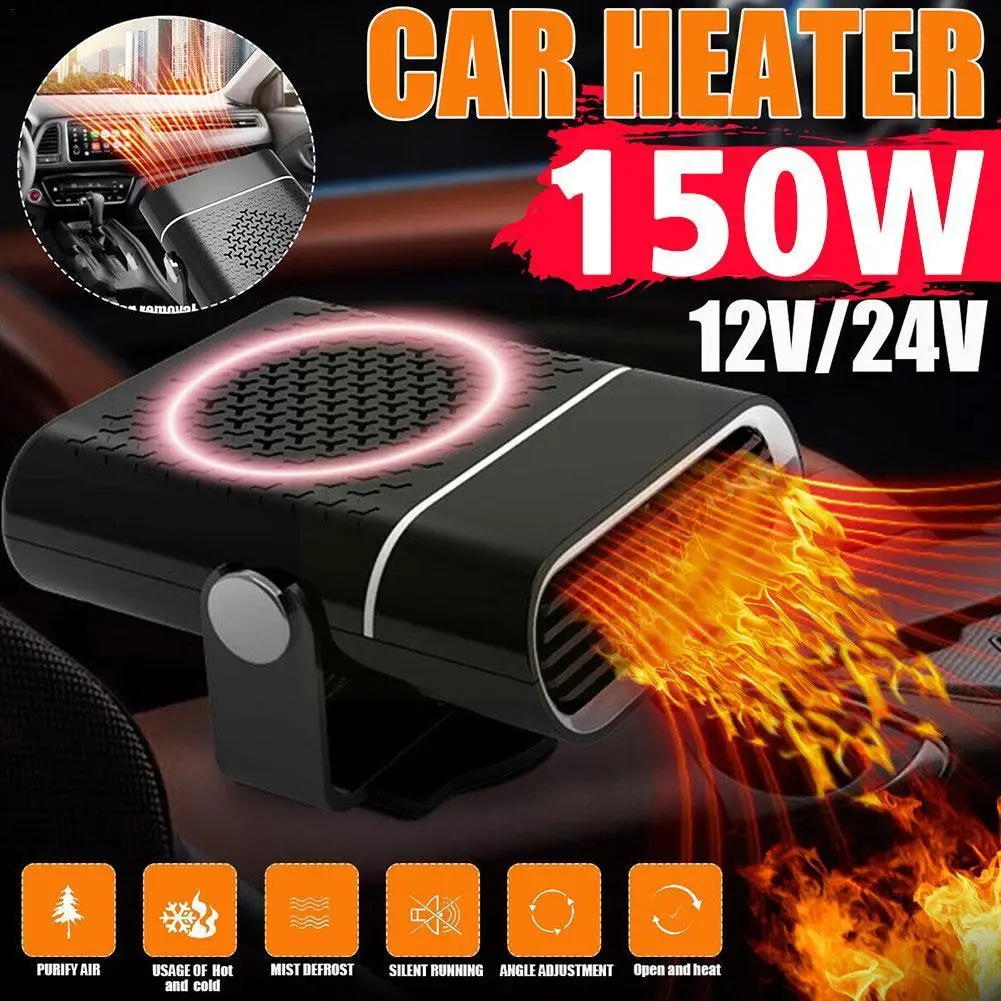 

12/24V1000W Portable Auto Heater Defroster Demister Heater 360 Degree ABS Heating Cooling Fan For Cars Trucks Car Accessori E1E8