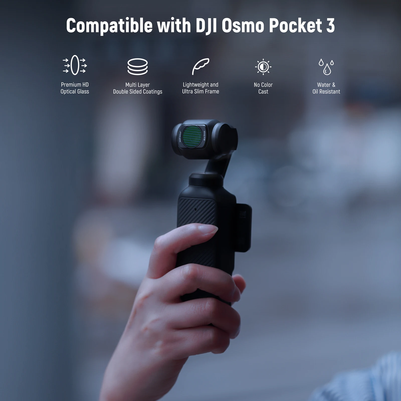 NEEWER Magnetic ND & CPL Filter Kit Compatible with OSMO Pocket 3 Multi Coated