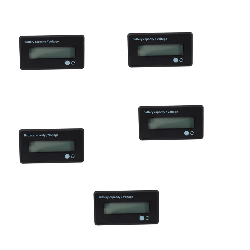 

5X 12V 24V 36V 48V Battery Meter, Battery Capacity Voltage Indicator, Lead-Acid & Lithium Ion Battery Charge Discharge