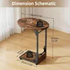 Folding Side Table End Couch Tables,Metal Frame C-Shaped TV Stand for Sofa Living Bedroom Bedside Coffee Small Spaces 3
