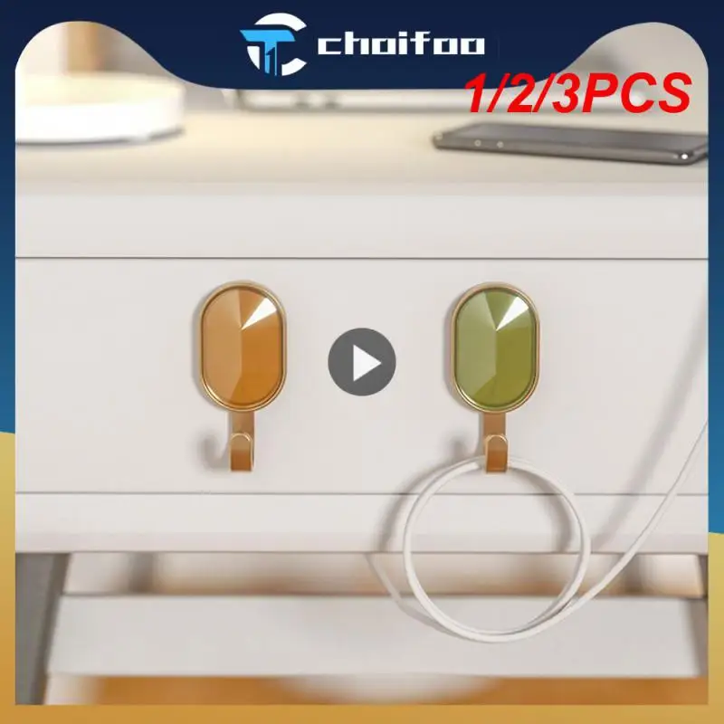 

1/2/3PCS Safe And Harmless Light Luxury Hook Good Load-bearing Hook Punch-free Easy To Install No Trace Hook No Trace