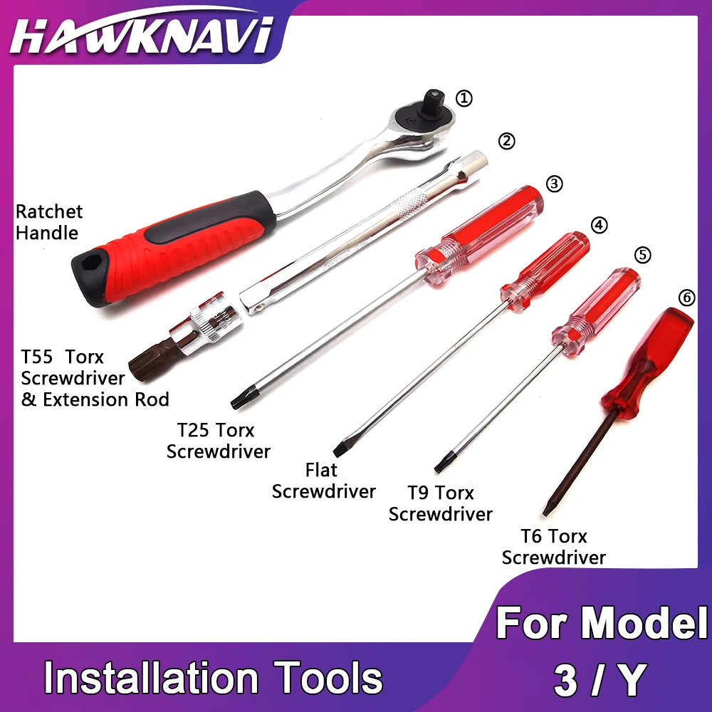 

Auto Interior Installation Tools Kit for Tesla Yoke Steering Wheel Replacing Tool Ratchet Wrench T55 T25 T9 T6 Torx Screwdriver