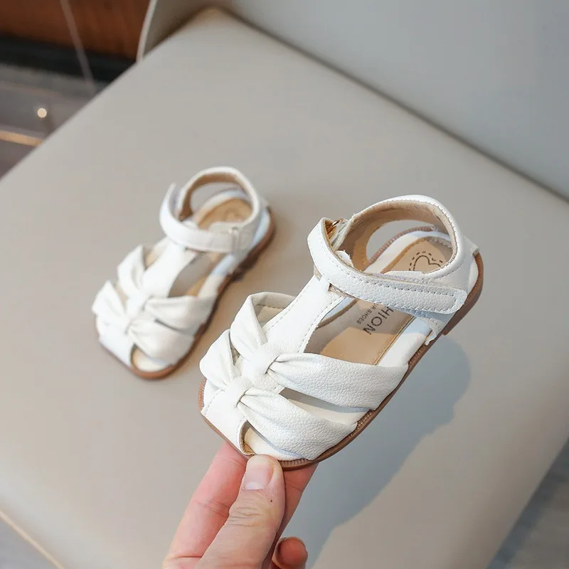 

Girls Casual Sandals 2024 Summer Baby Girl Shoes 2 To 3 Years Solid Color Hollow Princess Sandals Kids Soft Sole Baotou Shoes