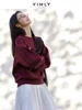 VIMLY Women Simple Sweatshirt With 3D Butterfly Embroidery 2025 Spring O-Neck Office Lady Pullover Loose New Year's Sweatshirt 4