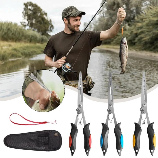 Multi-functional Luya Pliers Stainless Steel Fishing Pliers Fishing  Accessories Fish Mouth Pliers Hook With Rubber Handle - AliExpress