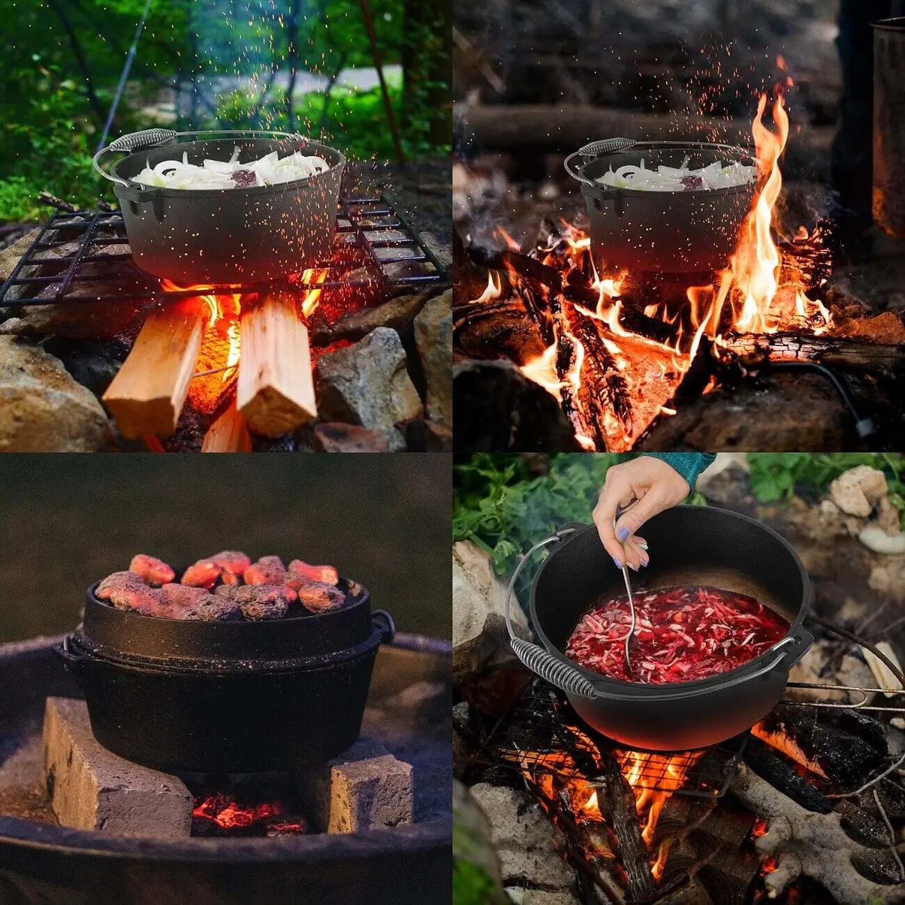 Dutch oven lid lifter for campfire cooking 