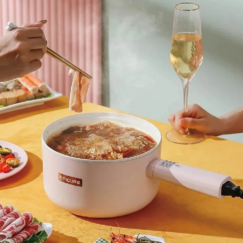 2.5L Smart Electric Cook Pot Noodle Cooking Pot Electric Hot Pot Home Multifunctional Non-stick Electric Wok With Steamer 220V 3
