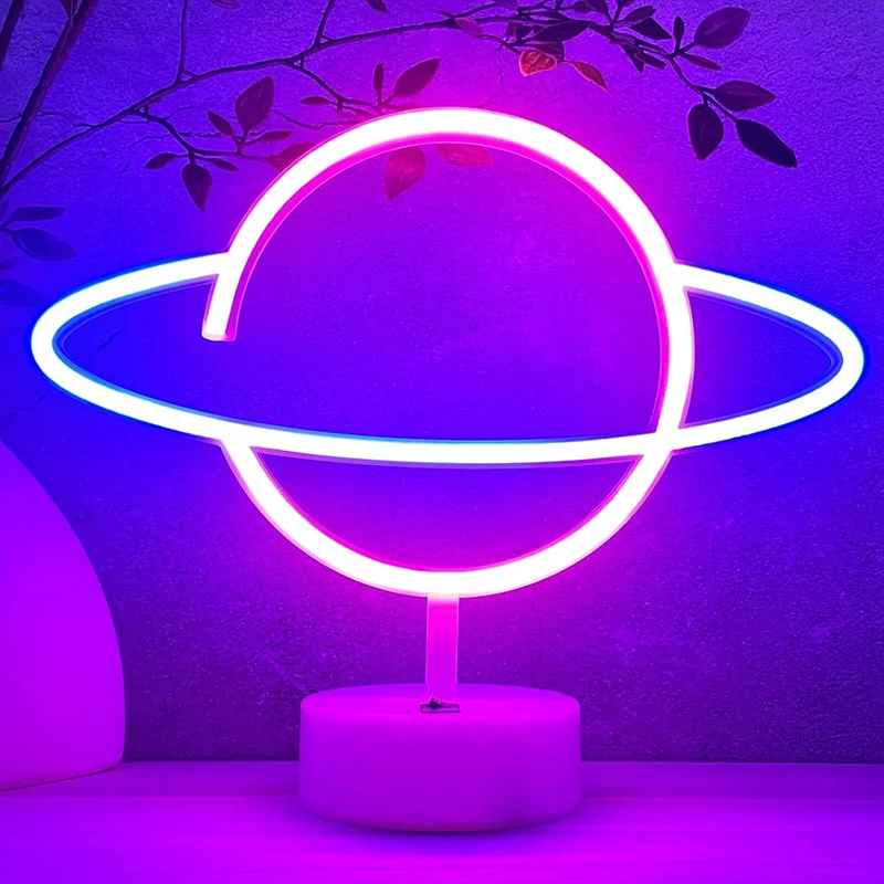 Planet Neon Light Acrylic LED Sign Wall Decoration USB Charging/Battery Gift Christmas Gaming Decoration Home Decor neon sign
