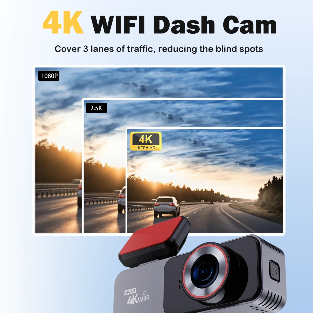 Description Picture 4 of itemAprilboy Dash Cam 4K GPS WIFI APP 24H Night Vision Dashcam Car Camera DVR Video Recorder Rear View Camera for Car Black Box