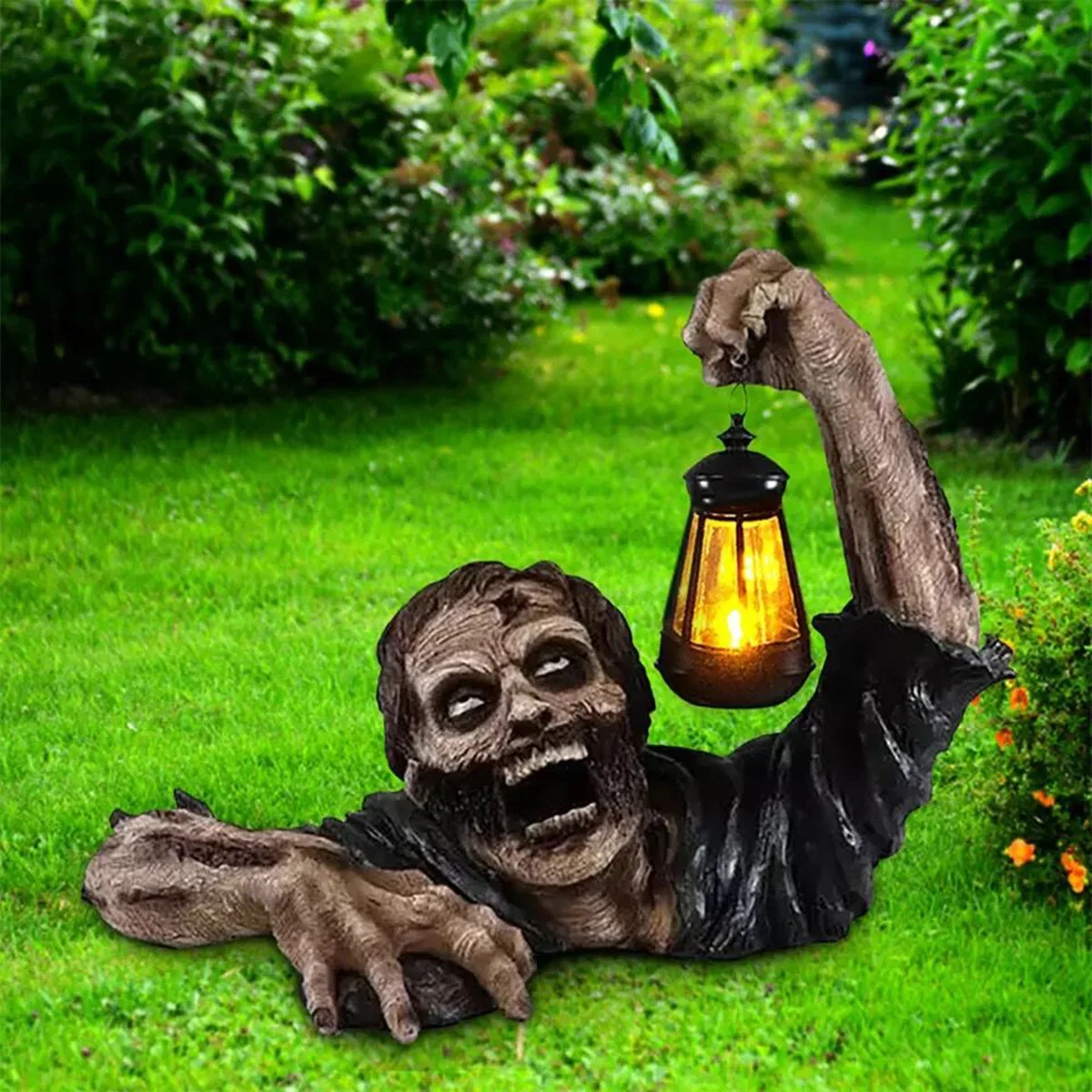 

Solar Light Halloween Zombie Lantern Resin Craft Decoration Garden Decoration Terror Statue Garden Statues