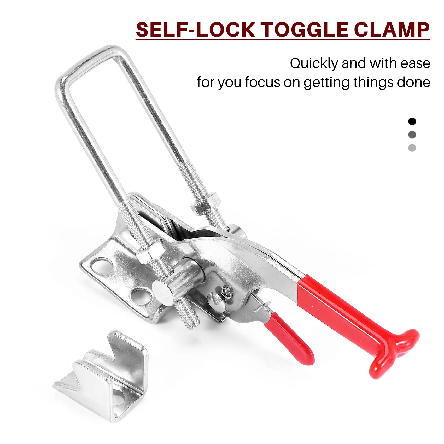 2-Pack 2000Lbs Capacity Heavy Duty Adjustable Latch U Bolt Self-Lock Toggle Clamp