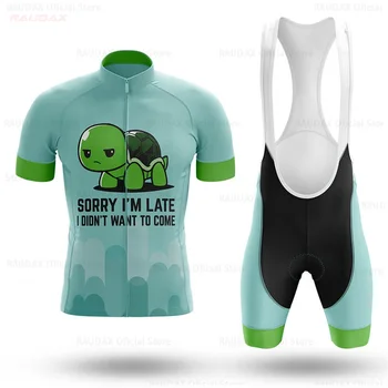 Turtle Cycling Team Cycling Jersey Set Ropa Ciclismo Hombre Man's Summer Cycling Clothing Triathlon Bib Shorts Suit Bike Uniform 1