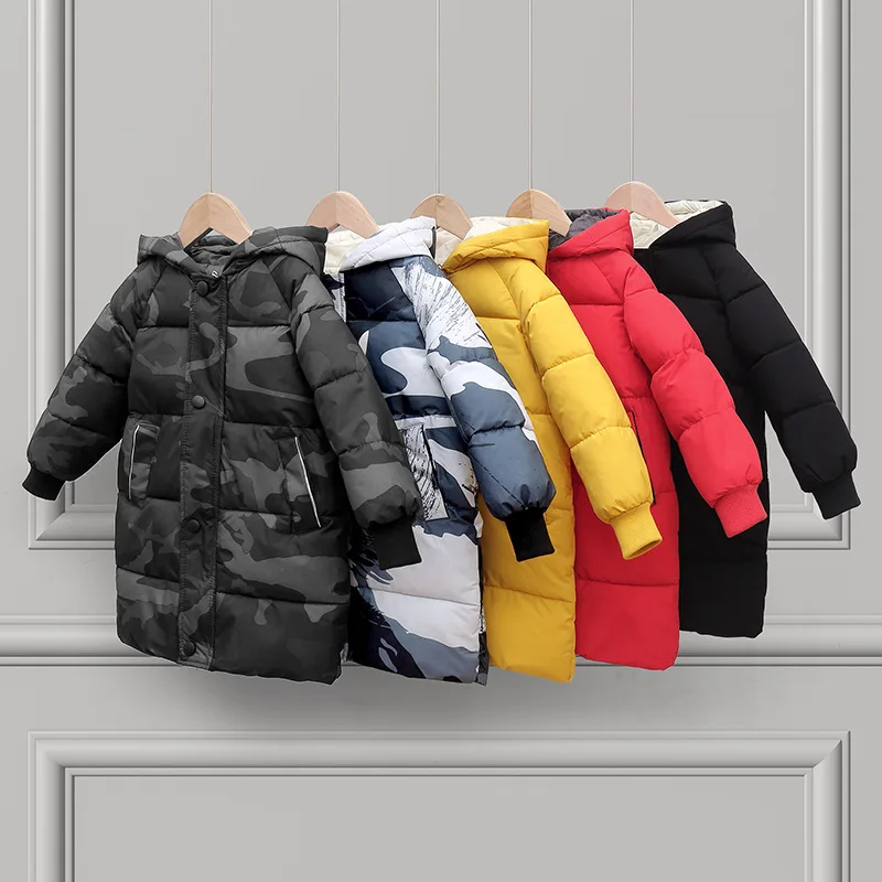 

Children's Down Coat Winter Teenage Baby Boys Girls Cotton-padded Parka & Coats Thicken Warm Long Jackets Toddler Kids