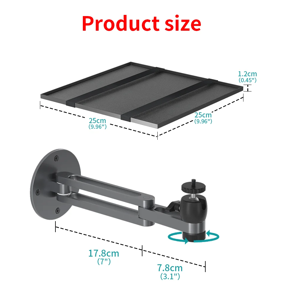 Projector Stand Sturdy Aluminum Alloy Wall Mount Bracket for Universal 1/4 inch Screw Hole Items XGIMI TD 10Kg Loading Capacity images - 6