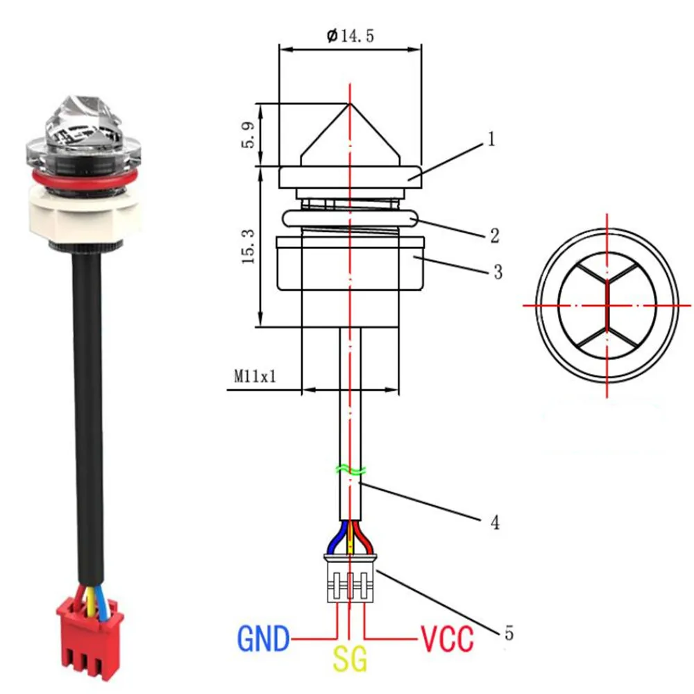 FS-IR82B 5V 1MM PC High precision Infrared Water Liquid Level Sensor Liquid Level Control Switch For sanitary ware 3PCS