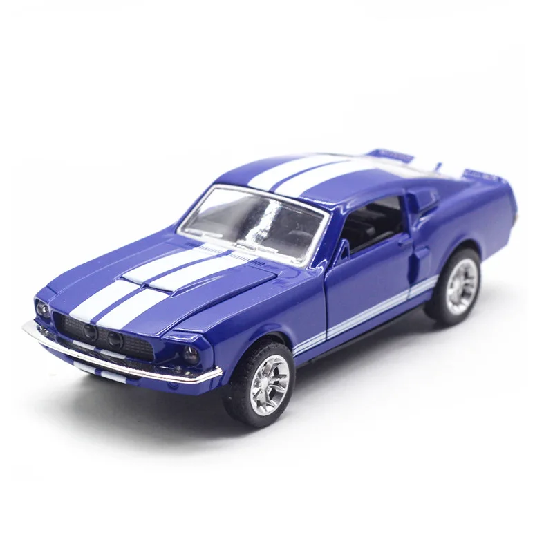 포드 셸비 머스탱 GT500 블루 5 인치 다이캐스트 모델 장난감, 경주용 자동차 선물, 1:32 체중계 1967