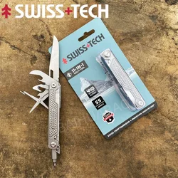 SWISS TECH 11 In 1 Multitool Knife Mini Folding Knife Outdoor EDC Tactical Camping Survival Tools Portable Pocket Knife Scissors