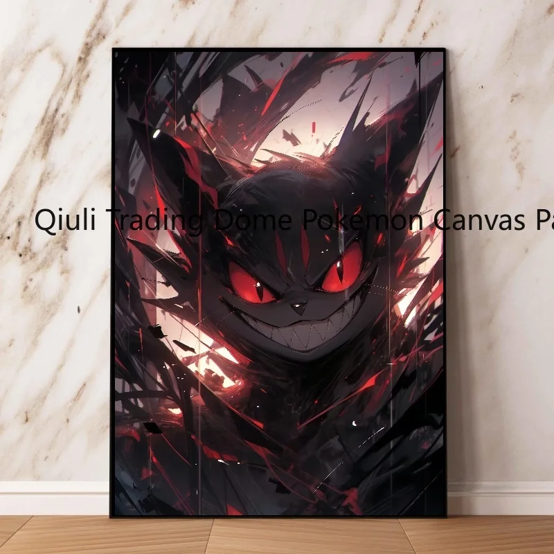 Pokemon Anime Character Gengar Poster Canvas Painting Suitable for Fashion Home Room Wall Decor Mural Christmas Children Gift