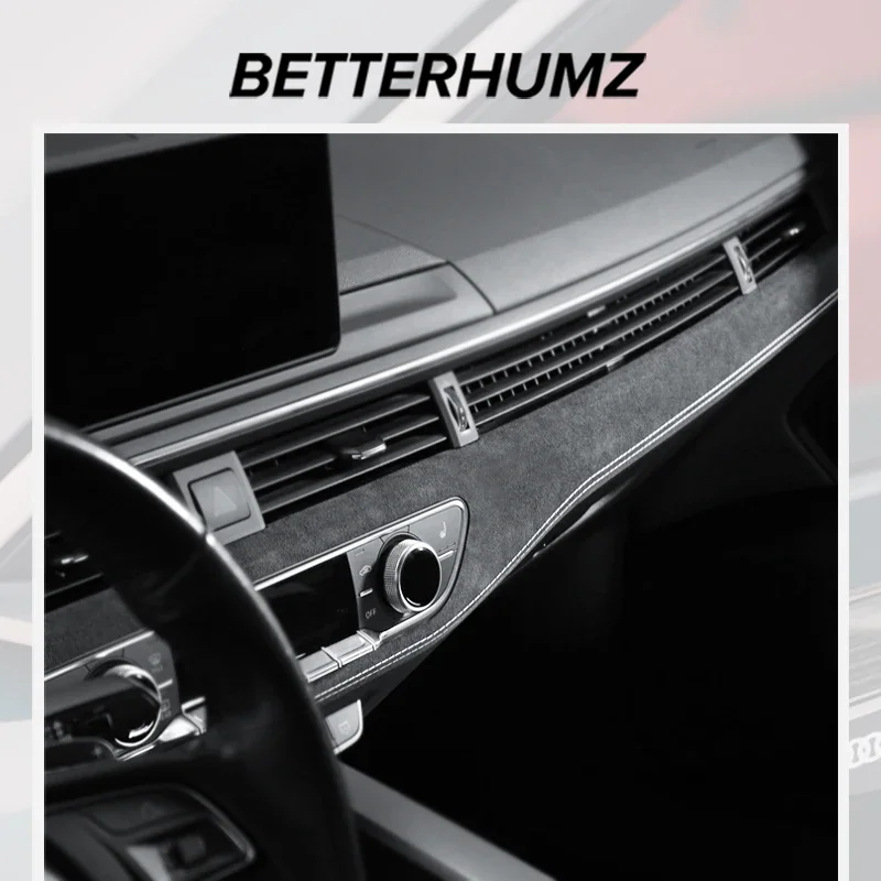 Car Interior Trim For Audi A4 B9 A5 Make of Alcantara Dashboard Panel Instrument Trim Strip Sticker Car Interior Tuning Accessories
