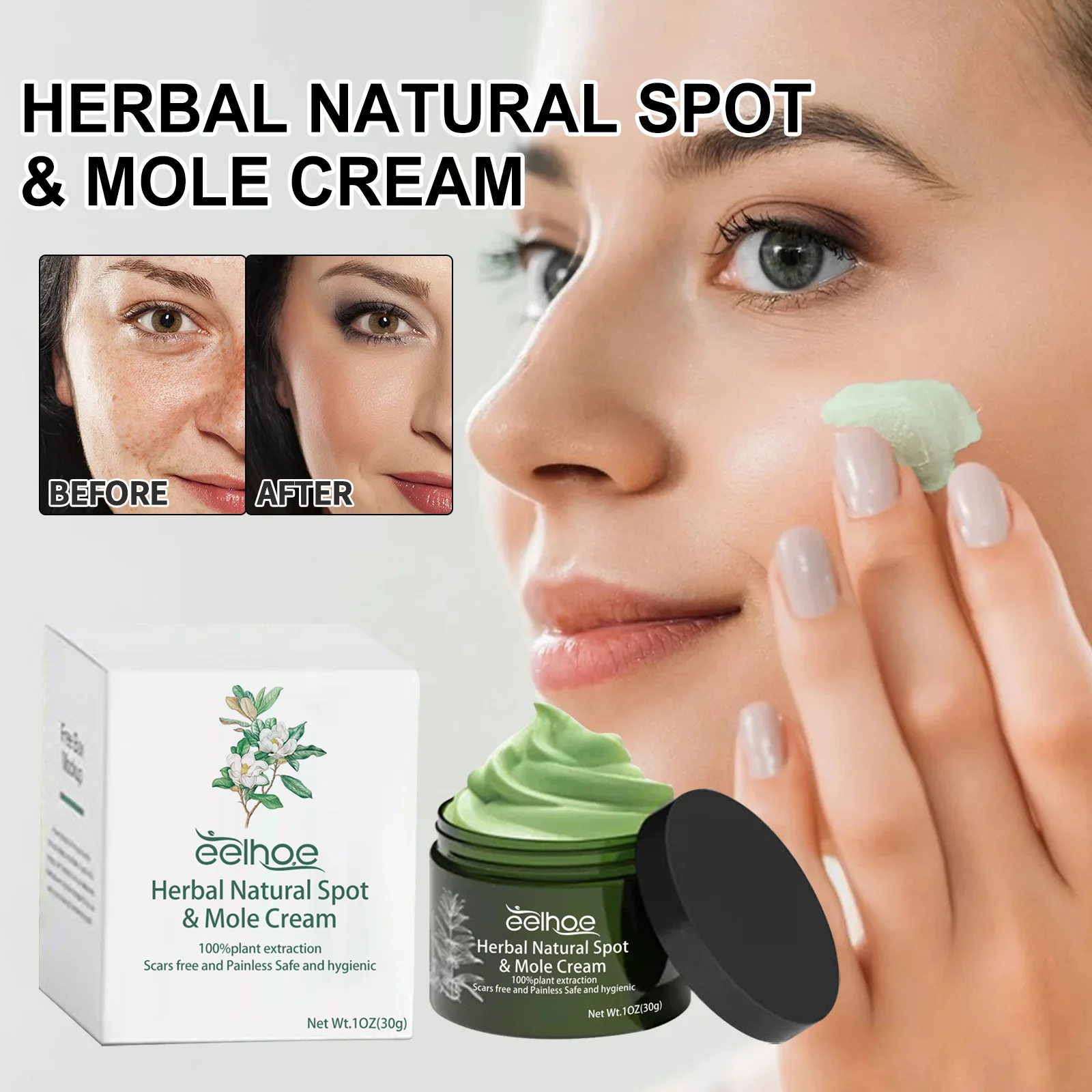 

Eelhoe Natural Spot Cream Spot Fading Acne Moisture Replacement Skin Whitening Gream Skin Whitening Freckle Removal Cream
