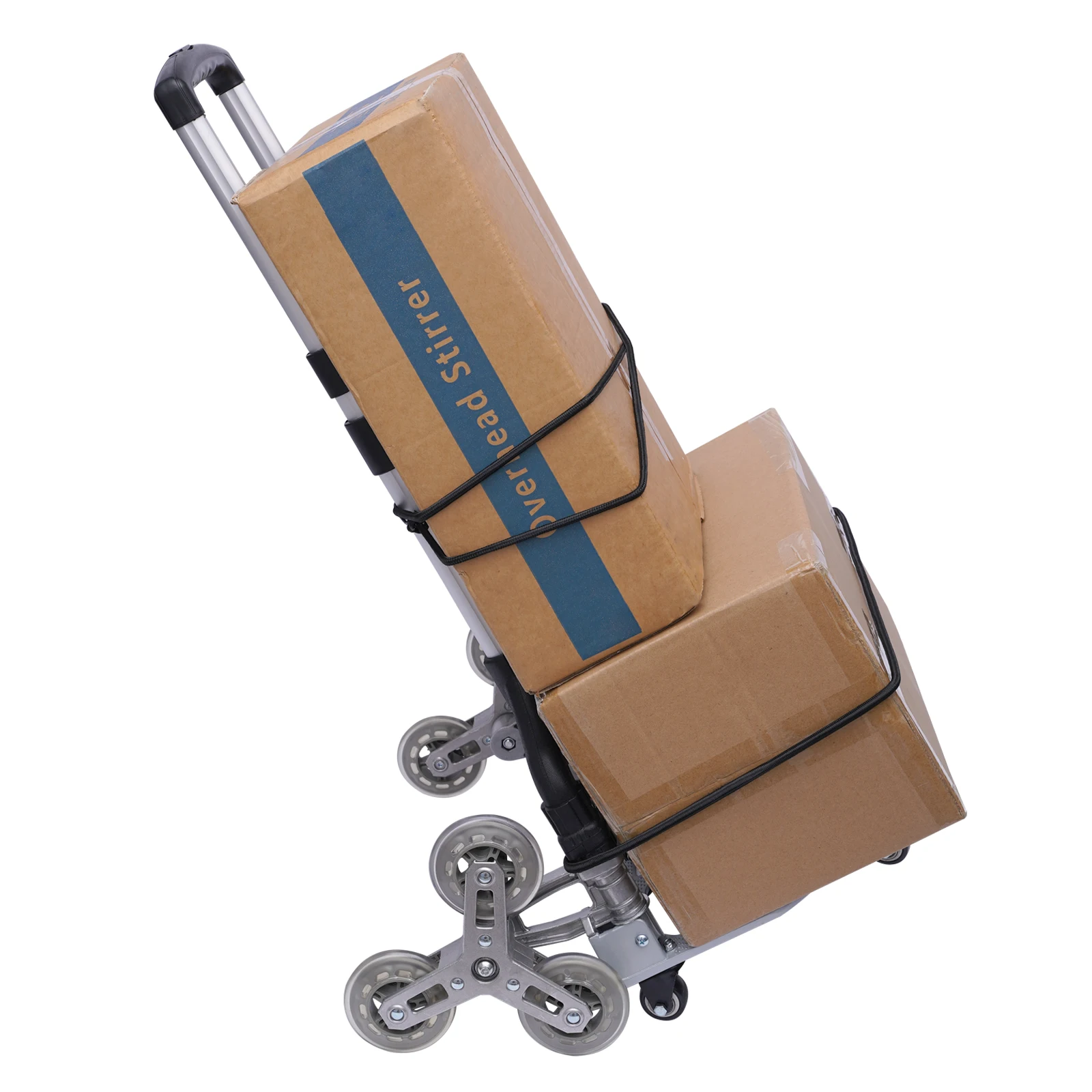 4 Small Wheels Black Folding Trolley Aluminum Alloy Wheel Frame With Cloth Bag Crystal Wheels To Carry Goods Deliveries