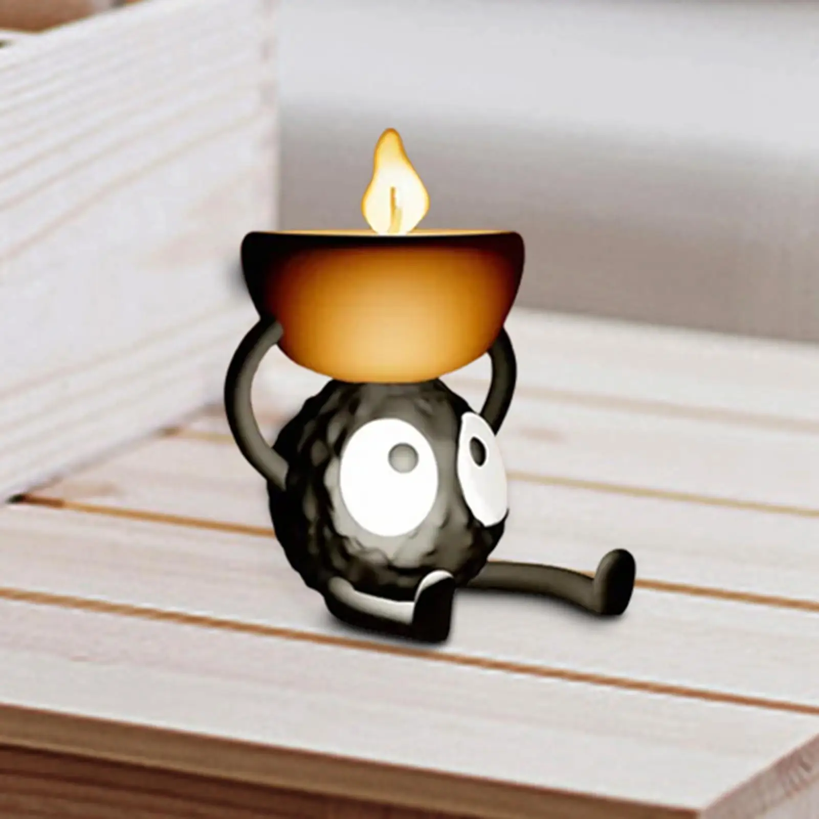 Candlestick Holder Cute Votive Candle Stand Briquette Candle Holder Decor 3D Printed Halloween Candlestick for Living Room