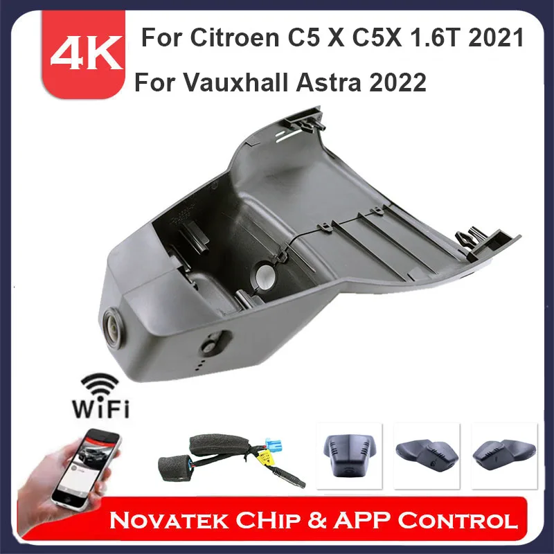 4K HD Передняя и задняя двойная камера Wifi DVR видеорегистратор для Citroen C5 X C5X 2023 2022, для Vauxhall Astra 2022 с APP управлением