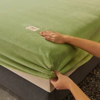 Drap-housse en velours doux et épais, housse de matelas antidérapante de haute qualité, protection réglable, drap de lit doux avec élastique 1