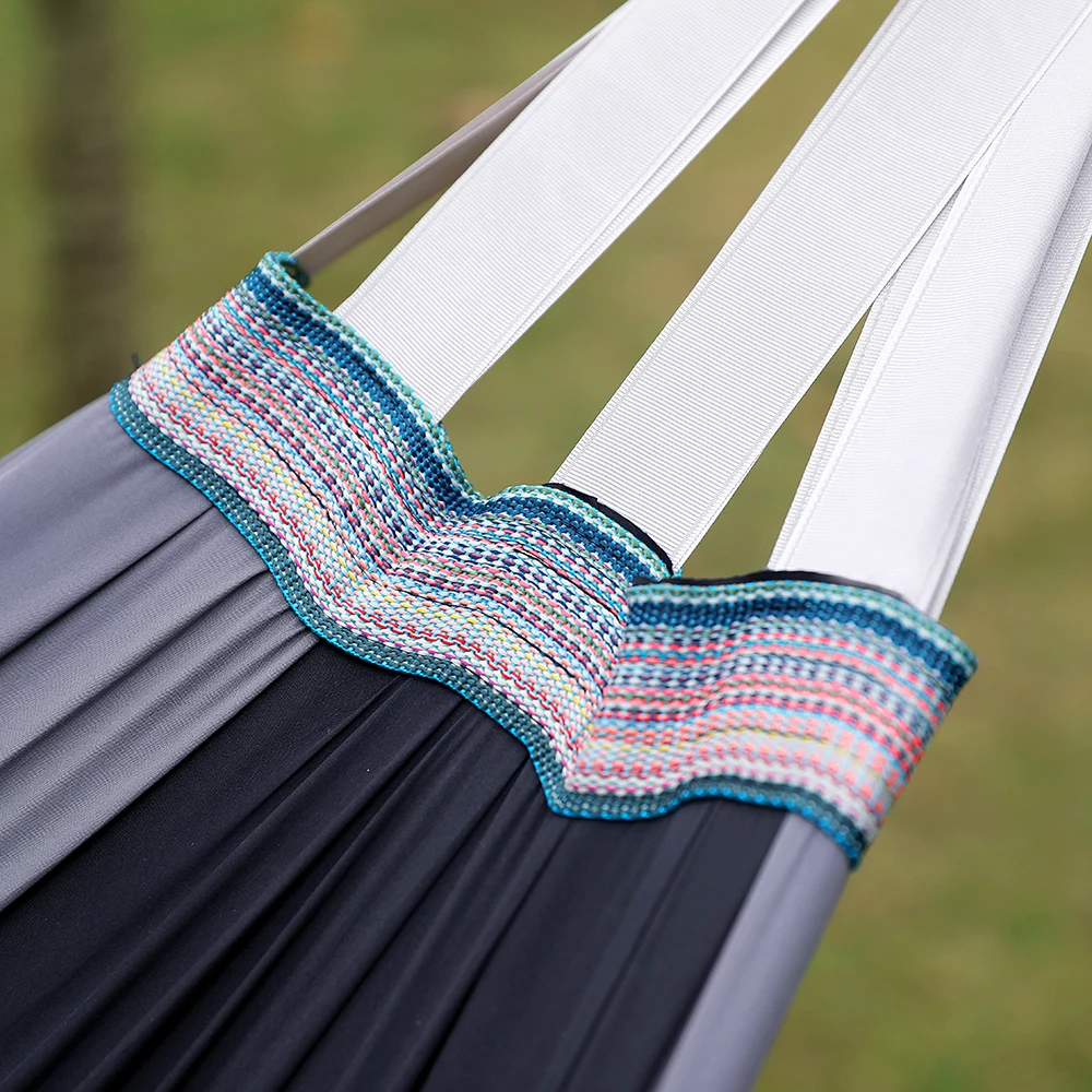 Portable Hanging Hammocks Single Person for Travel Beach Outdoor Camping Colorful High Strength Parachute Fabric Bed Storage Bag 4