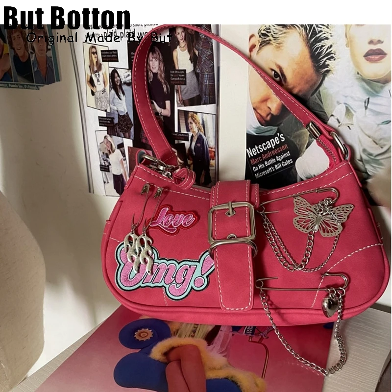 Y2K Aesthetic Denim Butterfly Handbag