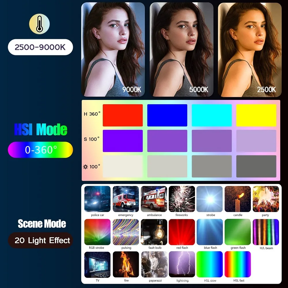 Handheld Rgb Colorido Video Stick Light Led Light Wand Cri 95 Mais 2500k-9000k Lâmpada de Fotografia Iluminação Fotográfica 50cm - Image 4