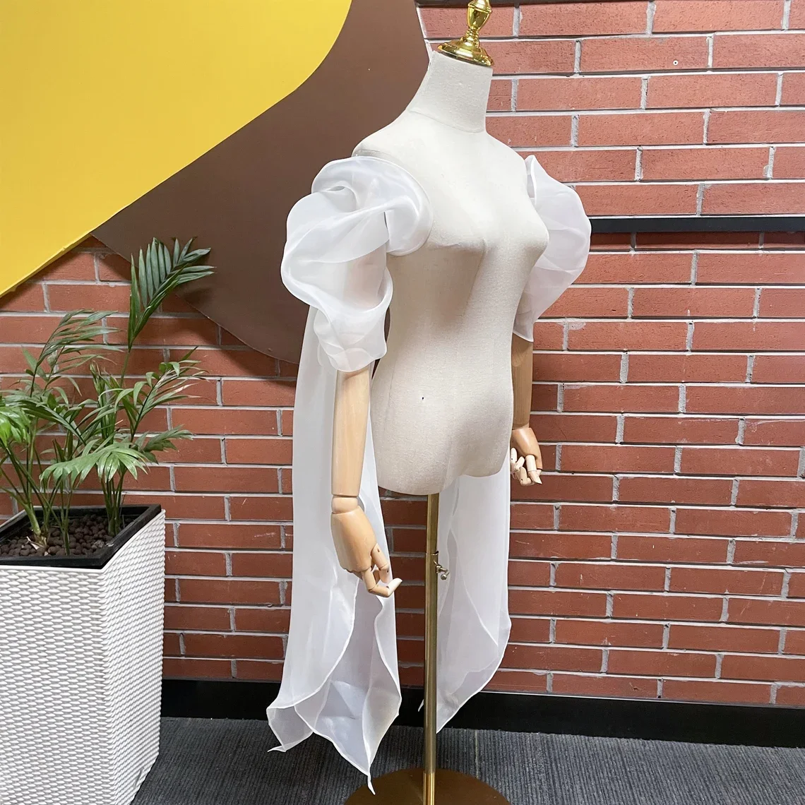 Wedding Sleeve Accessories Organza Wedding Decoration Bride Sleeves with Ribbon Bride Accessory Women Formal Party