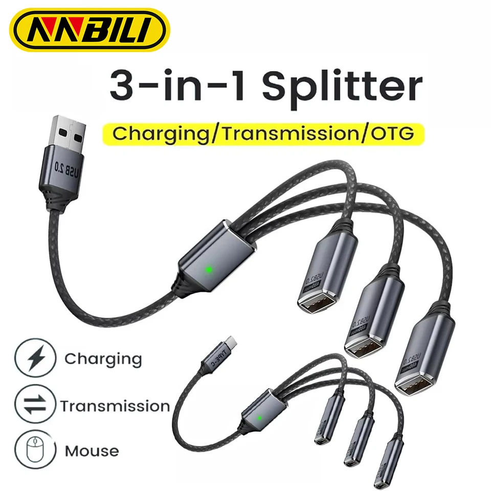 Usb Hub 3 In 1 With Usb A And Type C Multi Port Adapter For Data_voghion.com