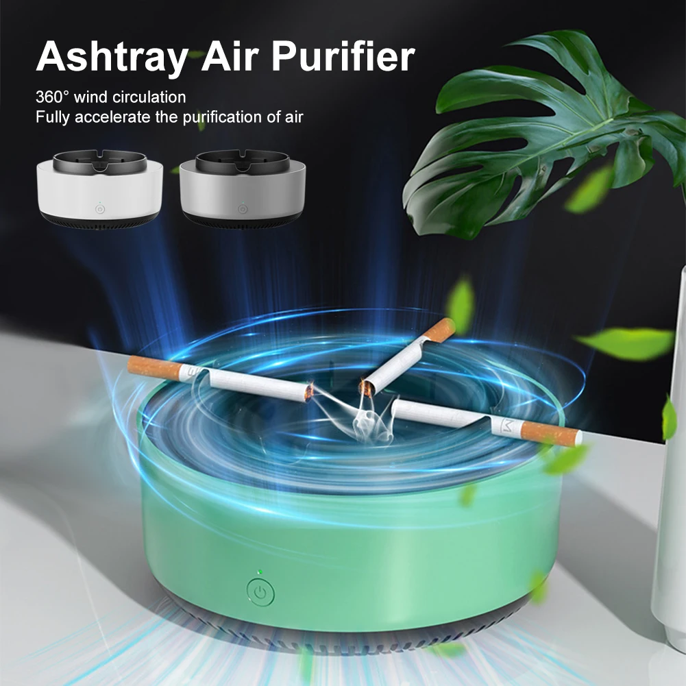 Smart Home Ashtray Air Purifier  Smoke Removal Secondhand Filter Eliminate Odor Ashtray Portable Travel Camping Hiking Fishing
