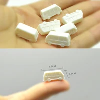 1/250-500 Mini simulation plastic  white inverted car bus model DIY puzzle construction sand table material 1