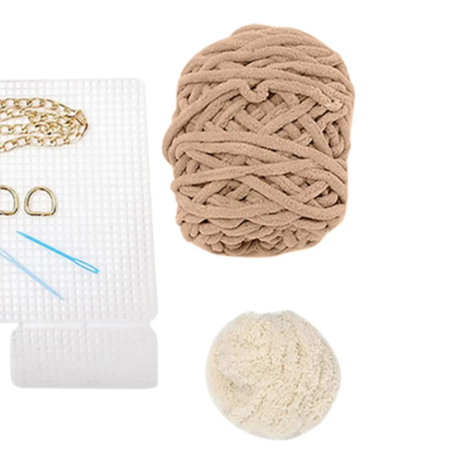 Bag DIY Materials Crossbody Bag Gift for Women Handmade with Chains Hand Knit Woven Plastic Mesh Template Making Kit