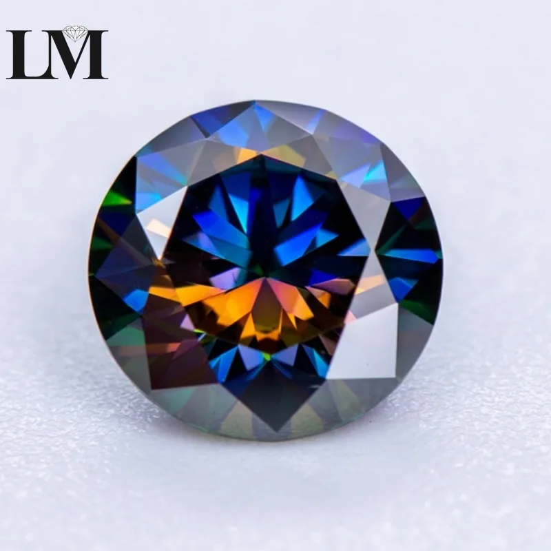 Moissanite Stone Rainbow Purple Round Cut Gemstone Lab Creato Diamond Advanced Jewelry Making Materials