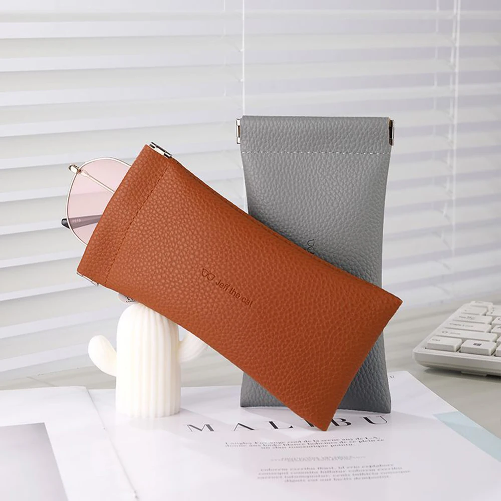 KLASSNUM Luxus Leder Lesebrille Taschen Frau Männer Tragbare Schutzhülle Reise Sonnenbrille Fall Mode Brillen Schutz – Detail 3