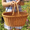 1PC Outdoor Picnic Storage Container With Handle Lightweight Imitation Rattan Storage Basket Garden Hand-woven Picking Baskets 2