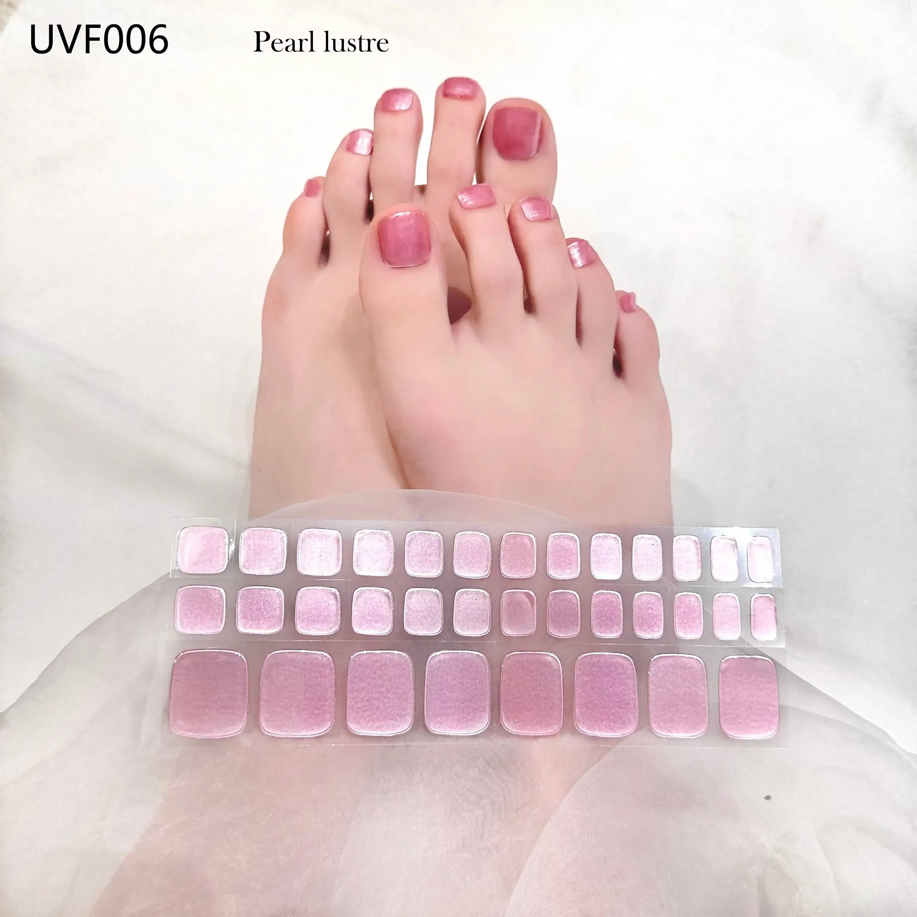 발가락 젤 네일 스티커는 UV 램프 경화 젤 스트립으로 경화됩니다. 방수 한국어 방수 폴란드어 랩 발 스트립 손톱에 누르십시오