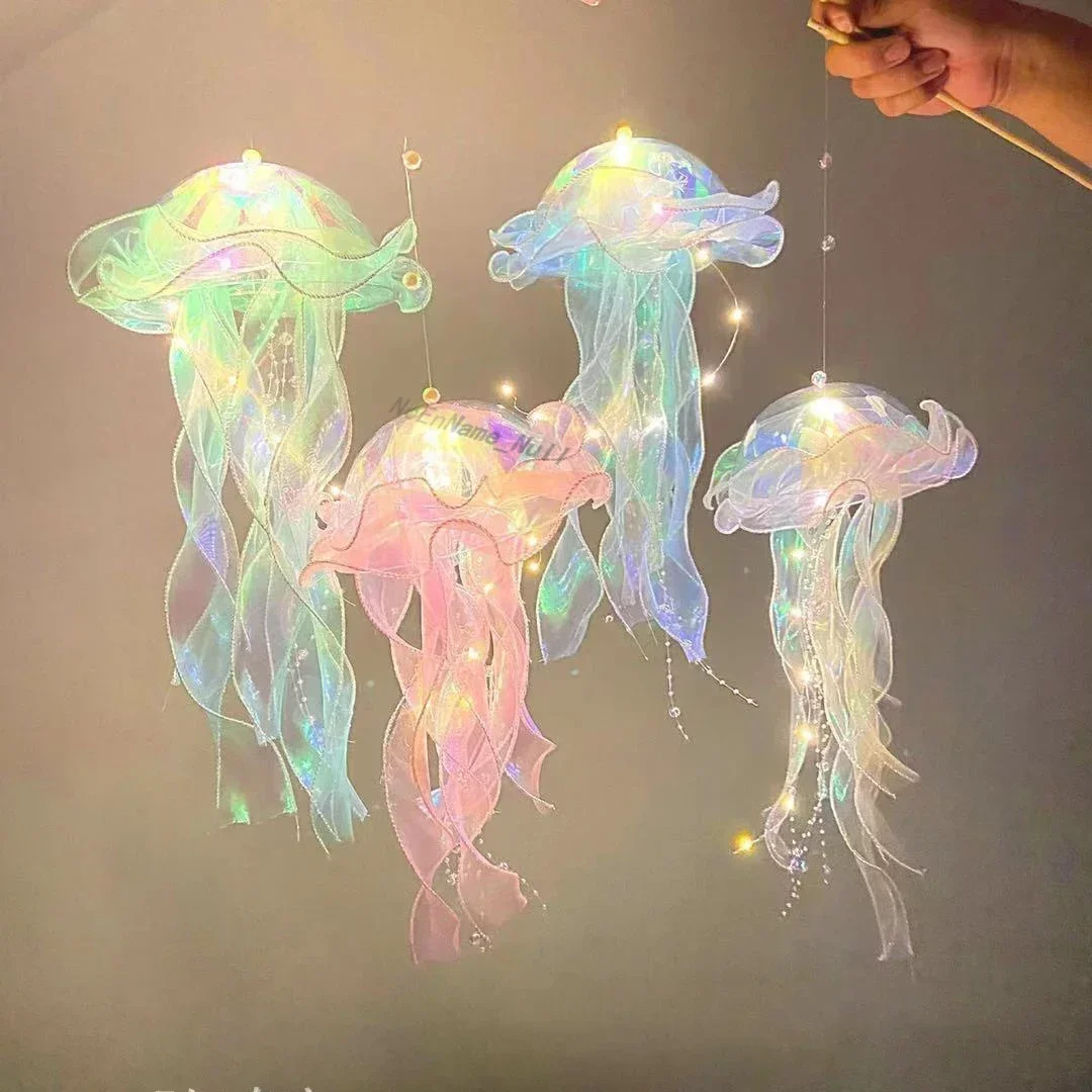 

Color DIY Jellyfish Lamp Lantern Mermaid Parti Jellyfish Light Lantern Girls Happy Under The Sea Theme Birthday Party Decor