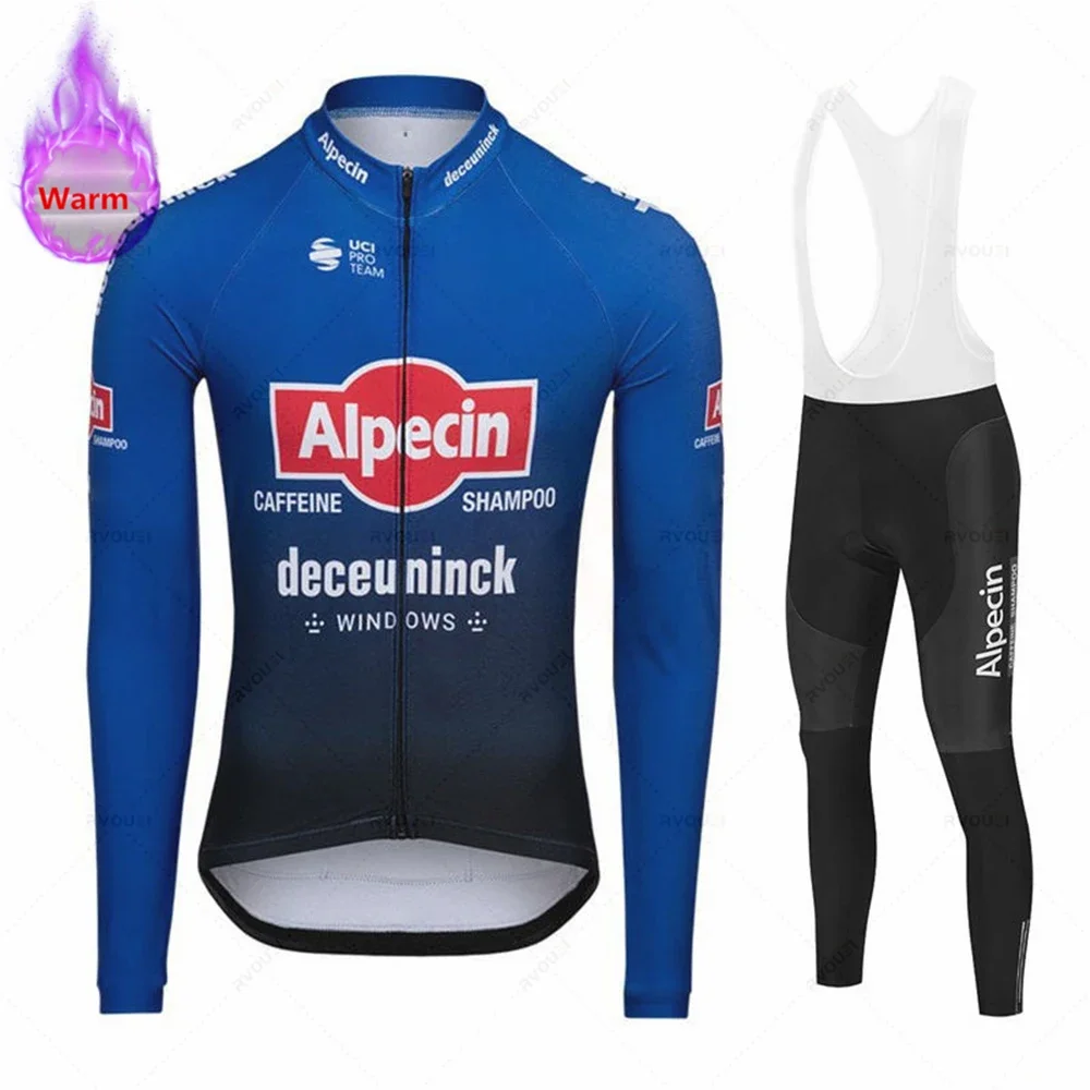 Cycling Suit Alpecin Team Outdoor Clothing Cycling Winter Warm Fleece Mountain Bike Long Sleeve